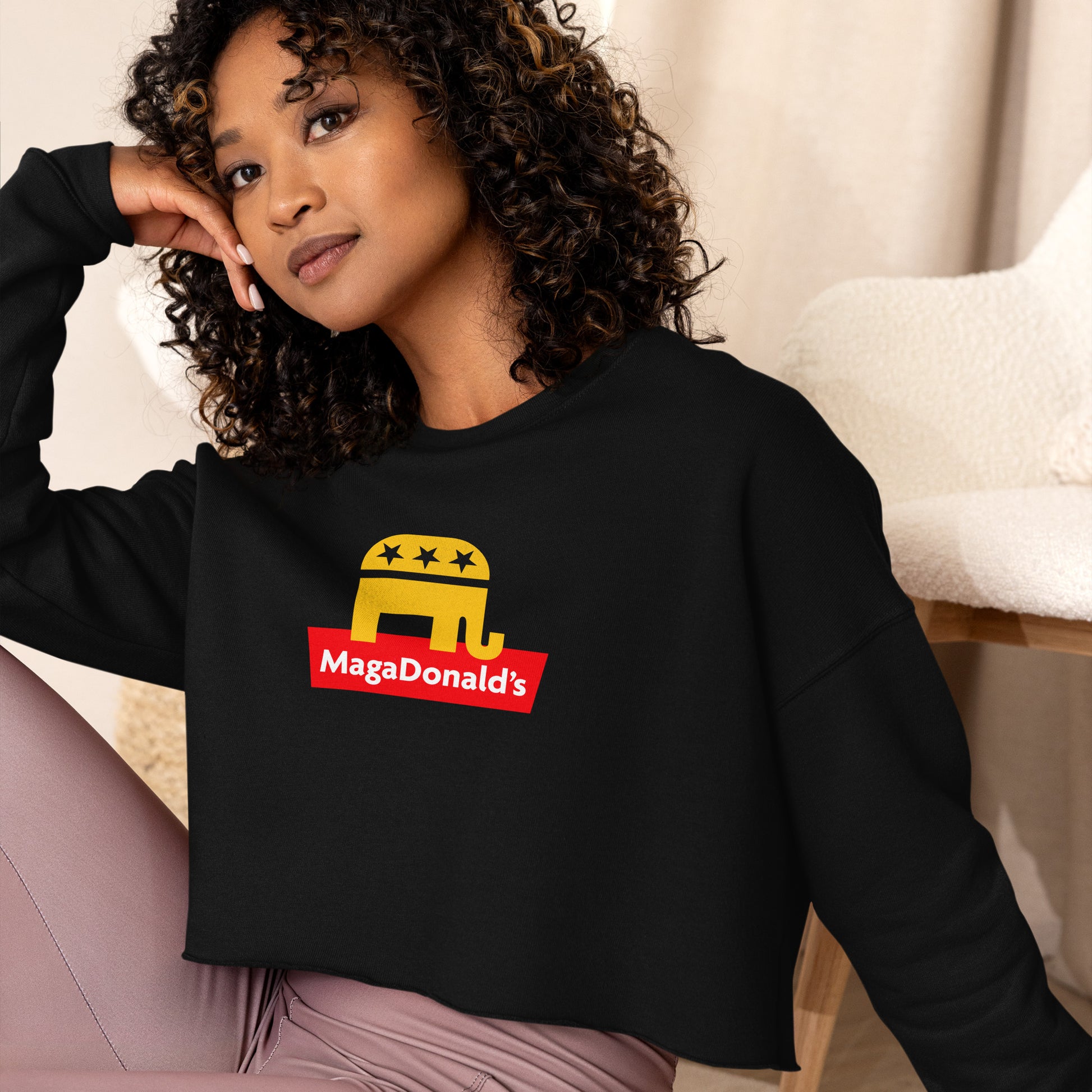 MagaDonald's Woman Crop Sweatshirt - Ever Trump